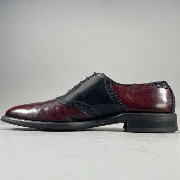 Allen Edmonds Polo Men\'s Size 11.5 A Two Tone Oxblood Saddle Dress Shoes Lace Up main image 6